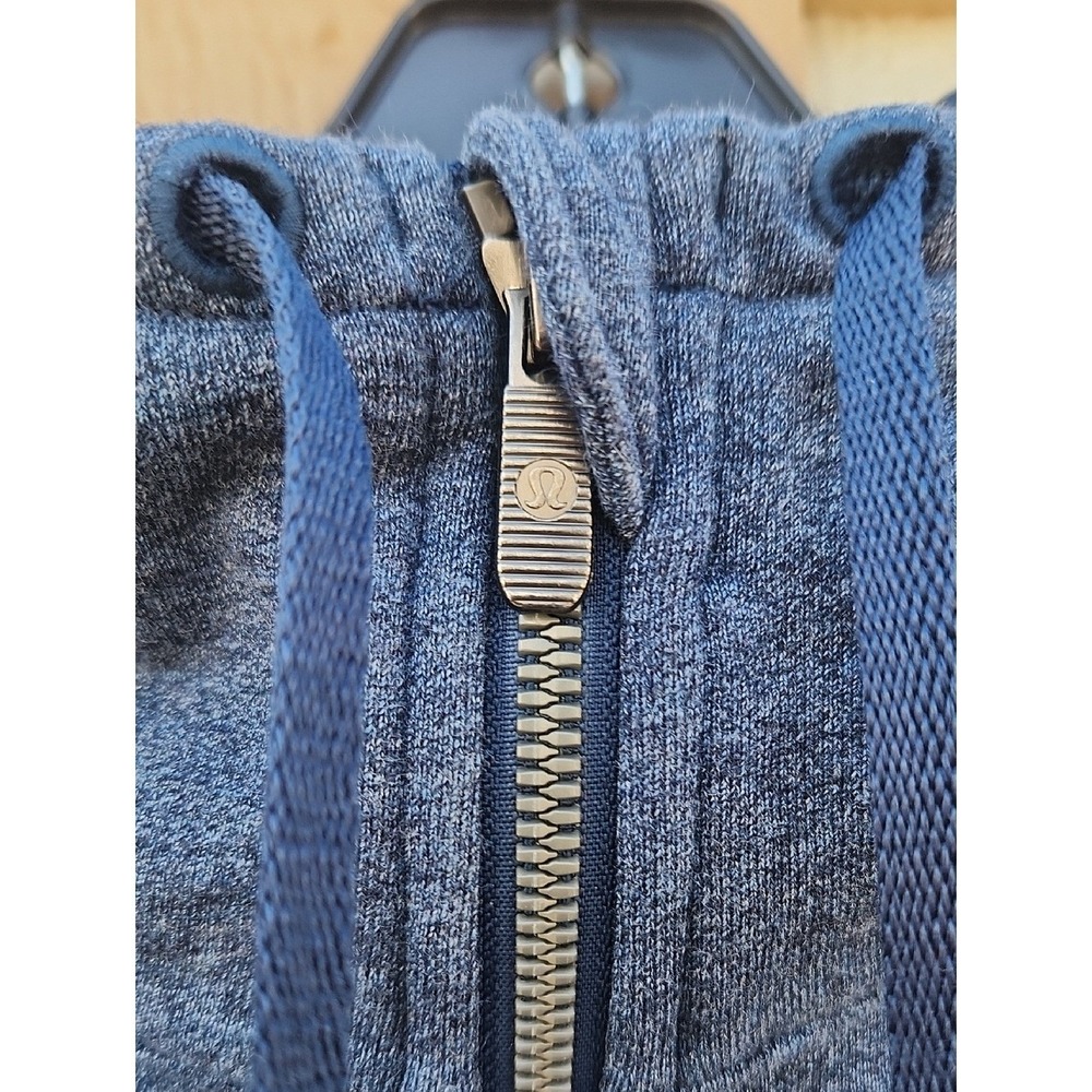 Lululemon Huddle & Hustle Hoodie Heathered Sporty Jet Blue Wash Full Zip 8 Scuba - Picture 4 of 7